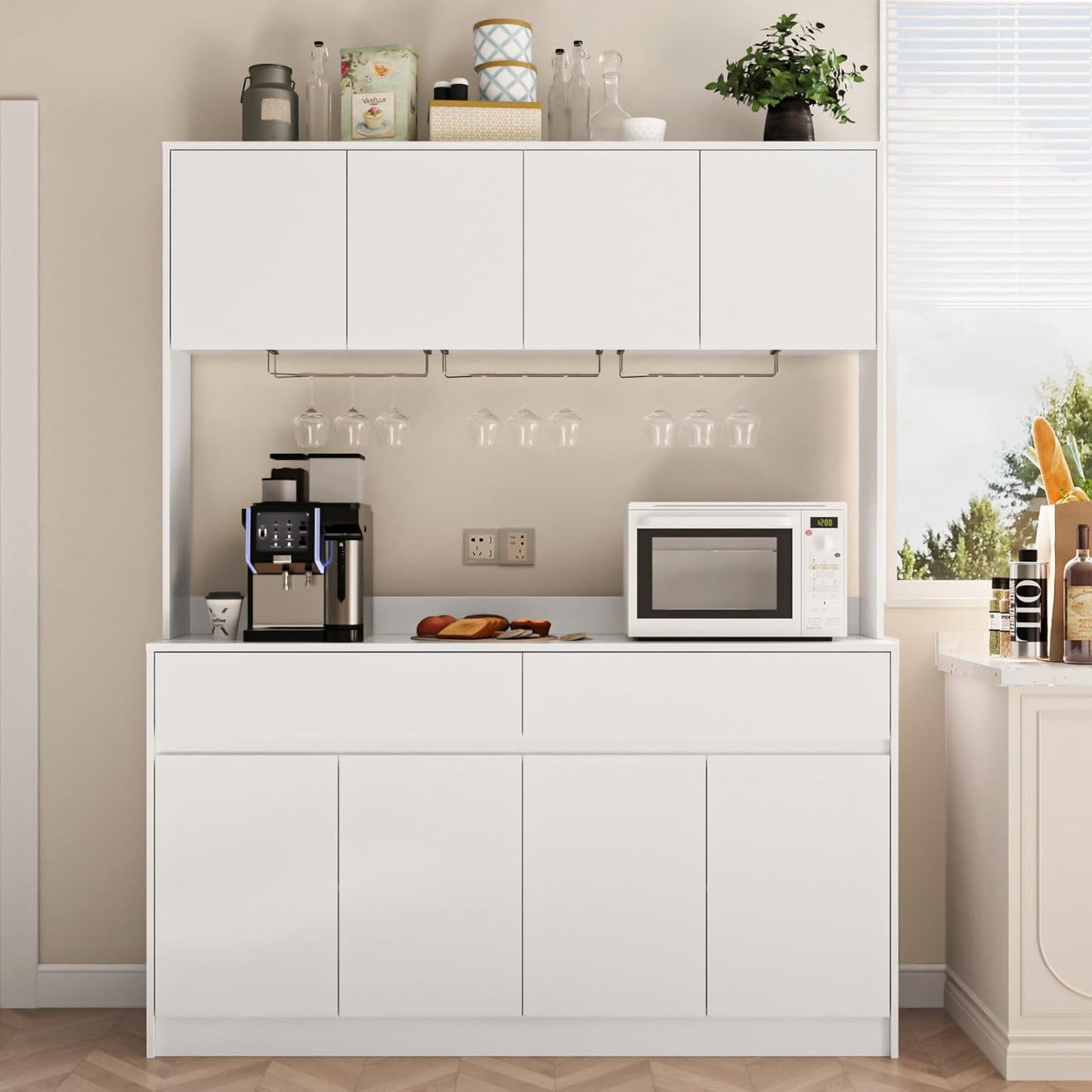 63 Kitchen Pantry Hutch: Spacious Storage Solution