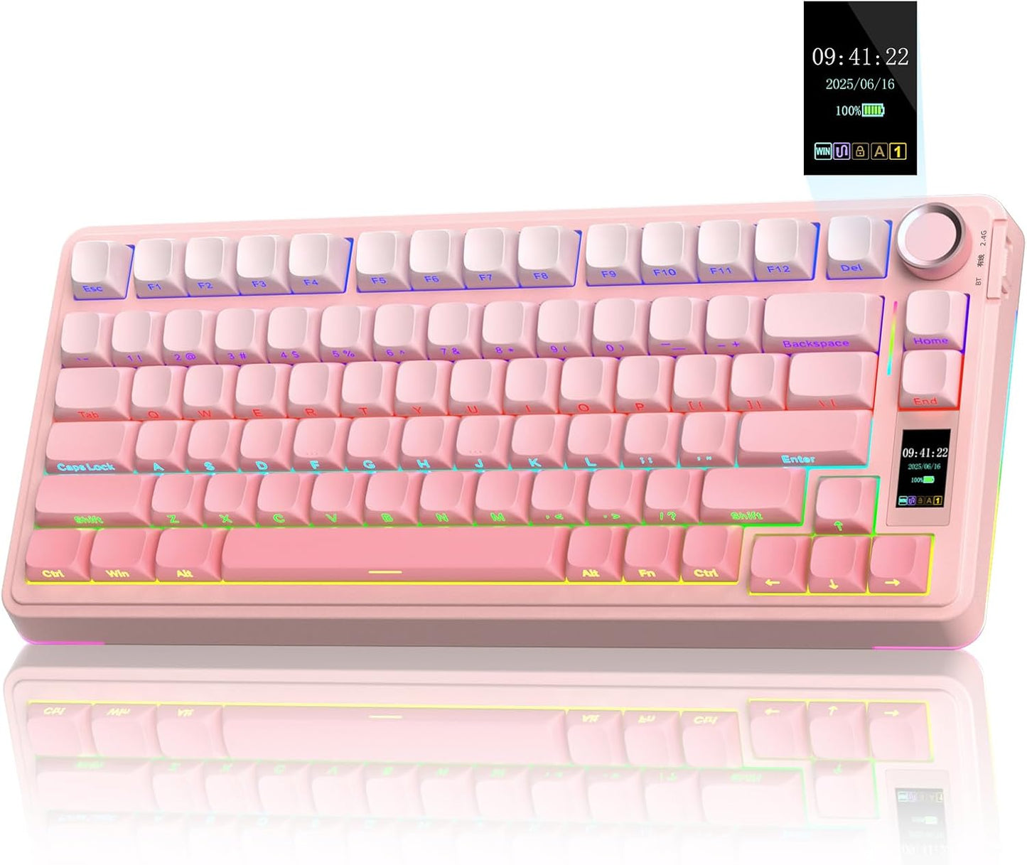AULA S75 PRO Wireless Mechanical Keyboard with Screen & Knob