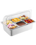 Countertop Food Serving Display Container - 6 Pan Stainless Steel