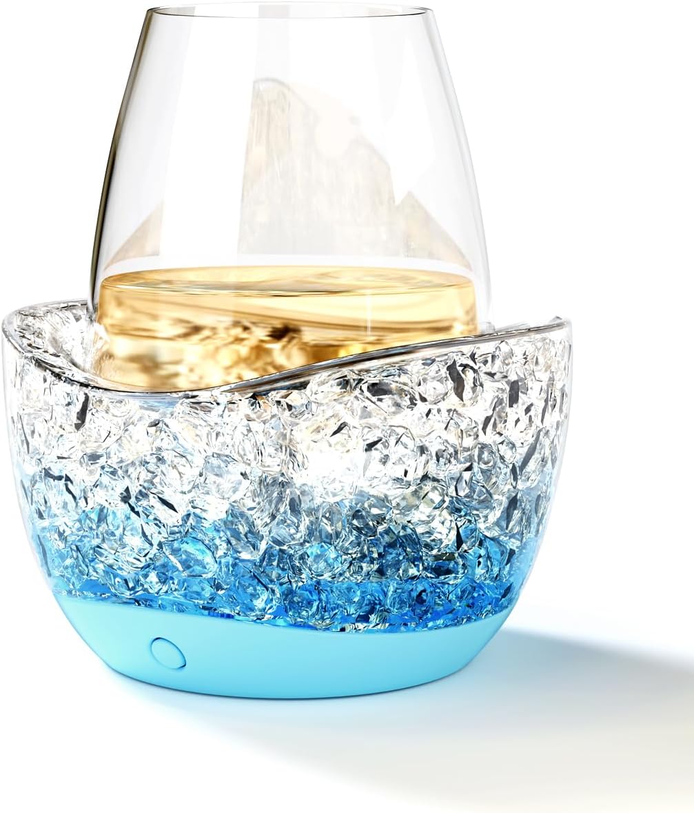 Wine Chiller for Glass Stemless Wine Glass Chiller with Lights