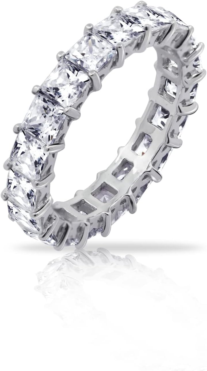 Sterling Silver Princess Cut All-Around Band Ring Review
