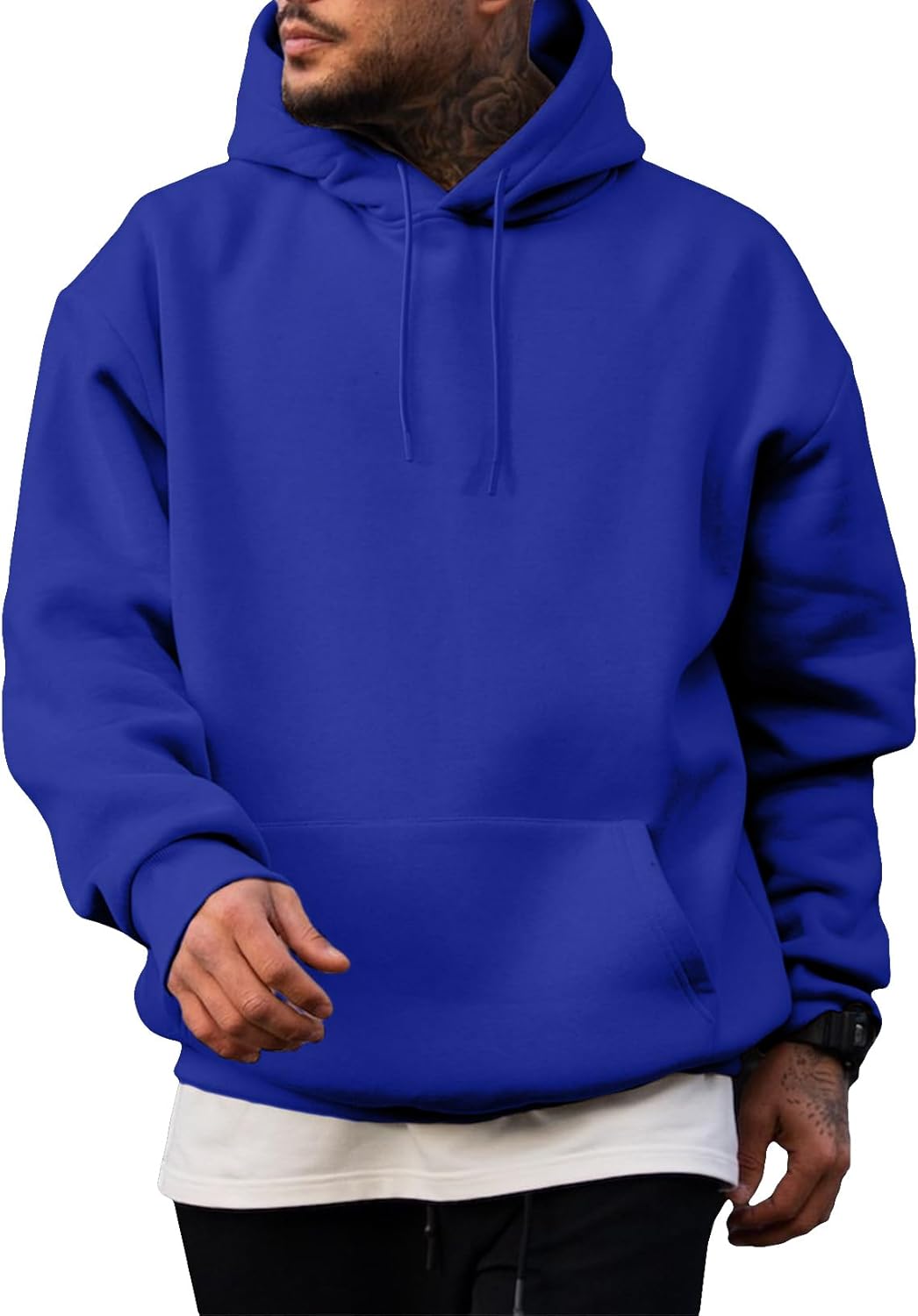 JMIERR Mens Casual Cotton Hooded Pullover Sweatshirts for Everyday