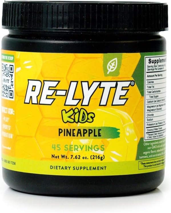 Re-Lyte Kids Hydration Electrolyte Mix Powder, Pineapple Flavor