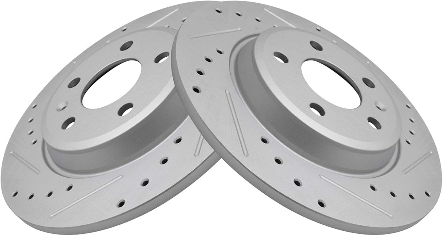 TRQ Rear Performance Brake Rotor Set for Audi A4 A5 A6 Q5
