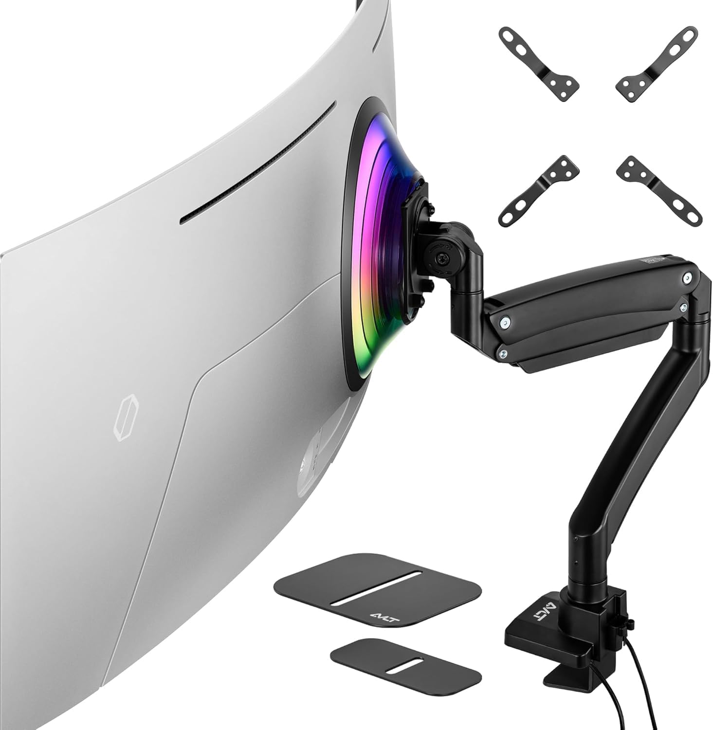AVLT Single Monitor Arm for 17in to 57in Screens - Ergonomic Design