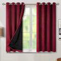 100% Blackout Curtains 54in Length Burgundy Red - Thermal Noise