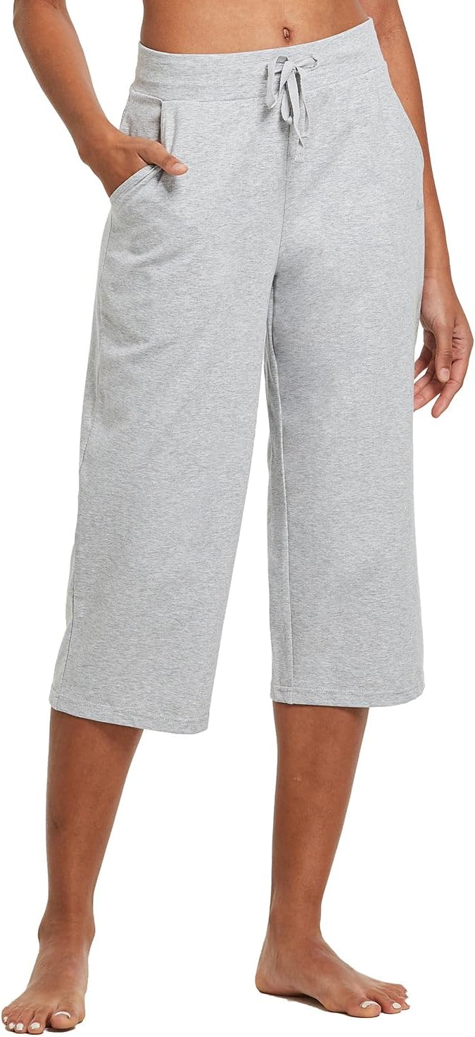 Baleaf Women's Wide Leg Capris for Yoga and Casual Wear
