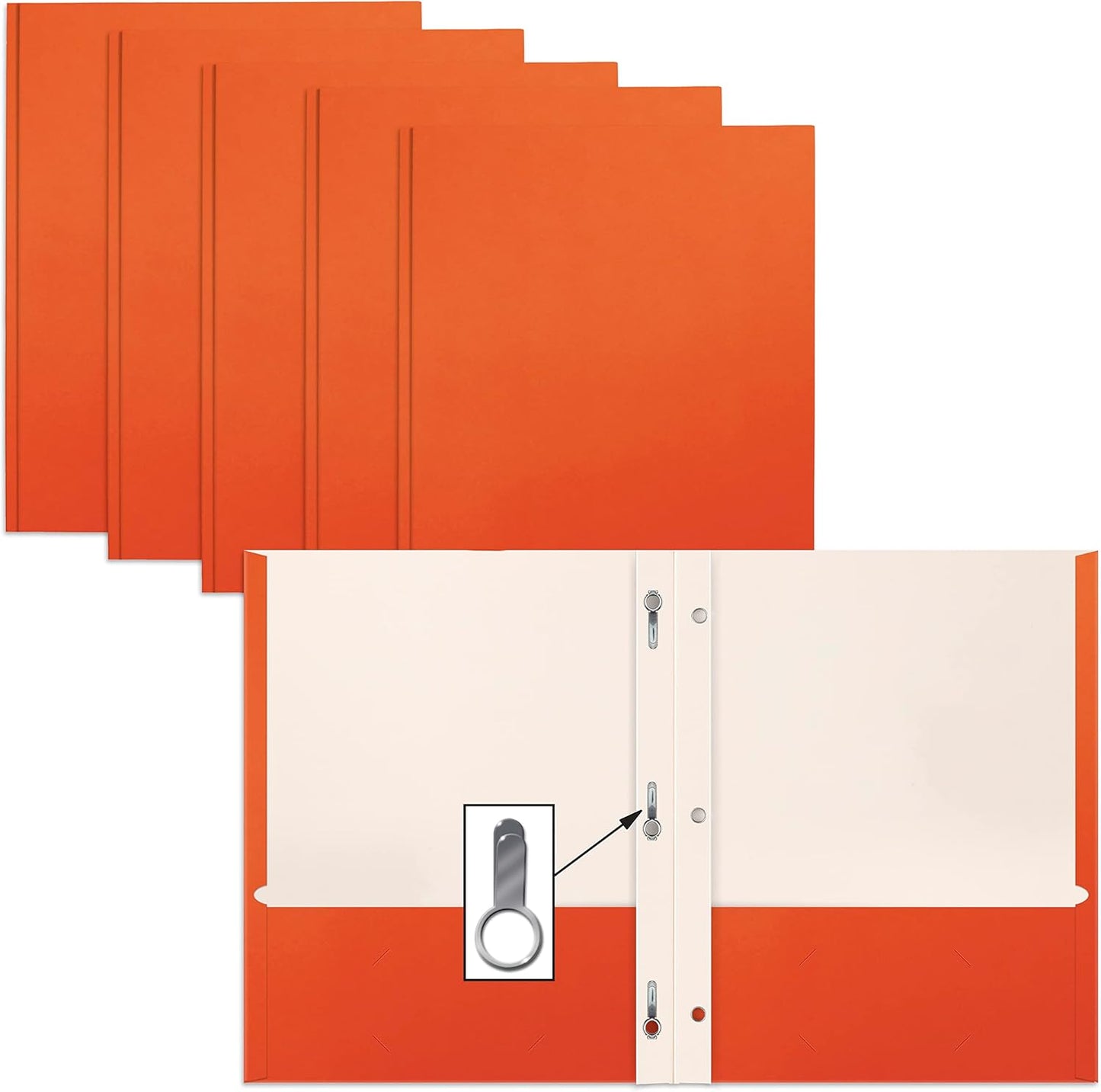 Matte Orange 2-Pocket Folders, 50 Pack with Prongs!