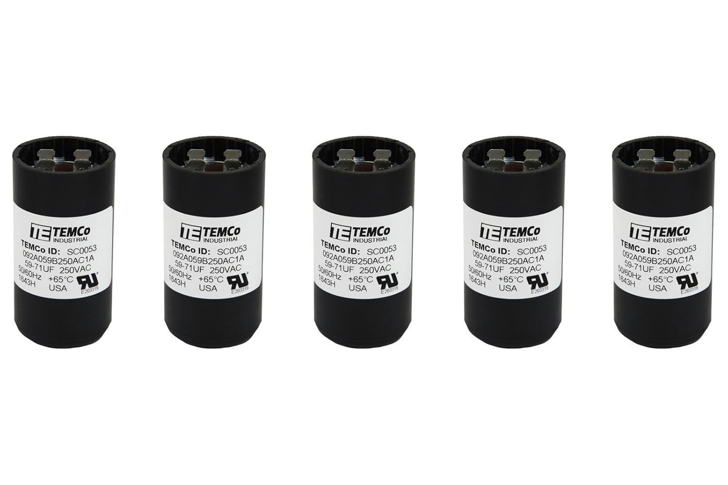 5 Pack 59-71 uF MFD CD60 Start Capacitor for HVAC Systems