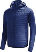 mens running jacket lightweight hybrid puffer - warm midlayer