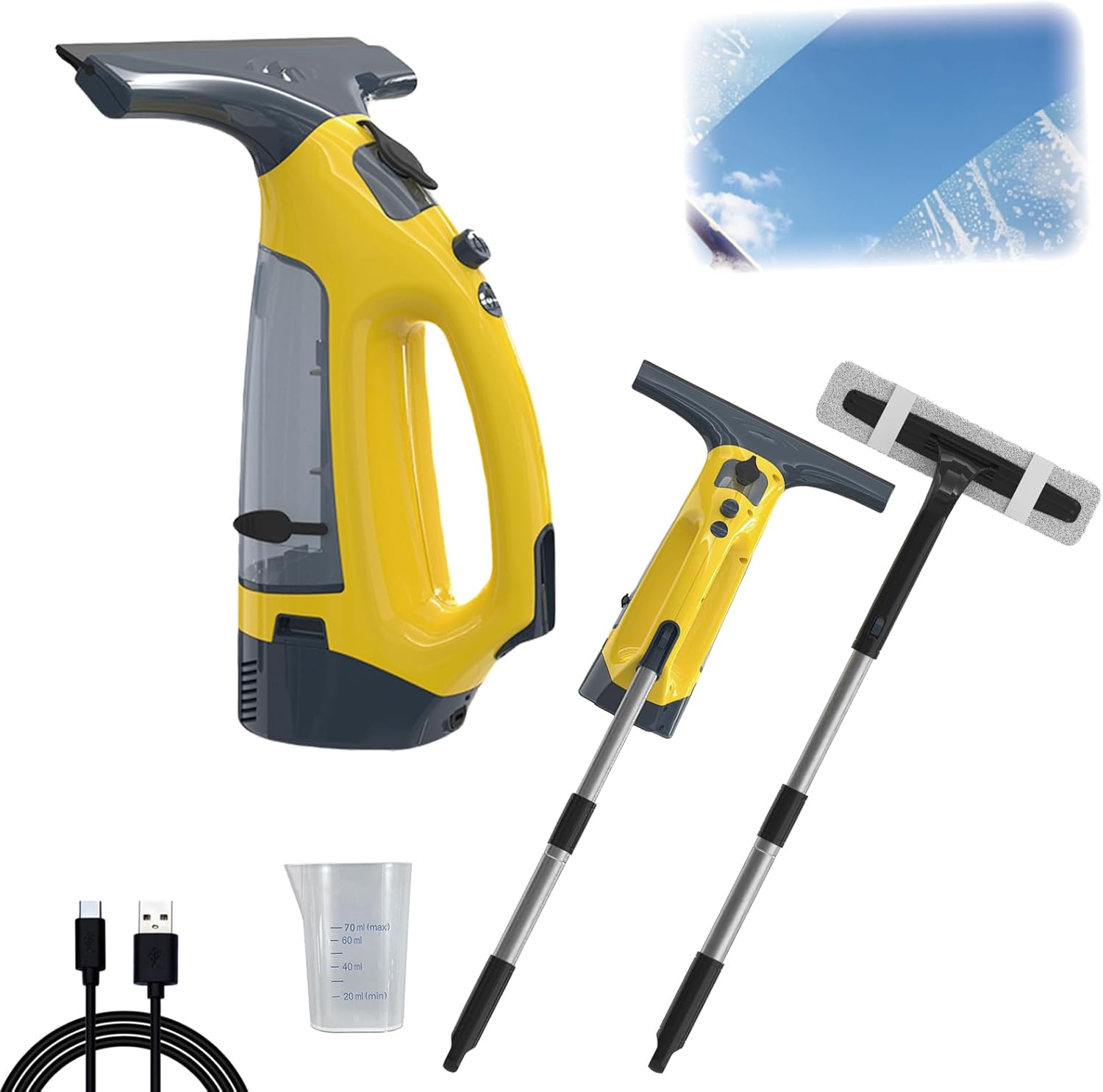 Cordless Electric Window Vacuum - Efficient Cleaning