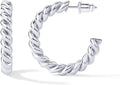 PAVOI 14K Gold Plated Twisted Rope Round Hoop Earrings - Classic