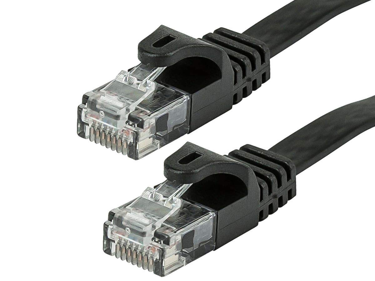 Monoprice 5ft Flat Black Ethernet Cable - High Speed 350MHz