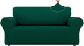 Dark Green Stretch Loveseat Sofa Slipcover - Medium Fit