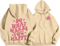 Pink Palm Puff Hoodie for Teen Girls - Oversized Aesthetic Y2k