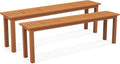 Tangkula Outdoor Wood Bench 59 in Backless Patio Bench - Teak Finish