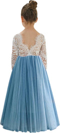 2Bunnies Girl Peony Lace Back A-Line Straight Tutu Tulle Party Dress