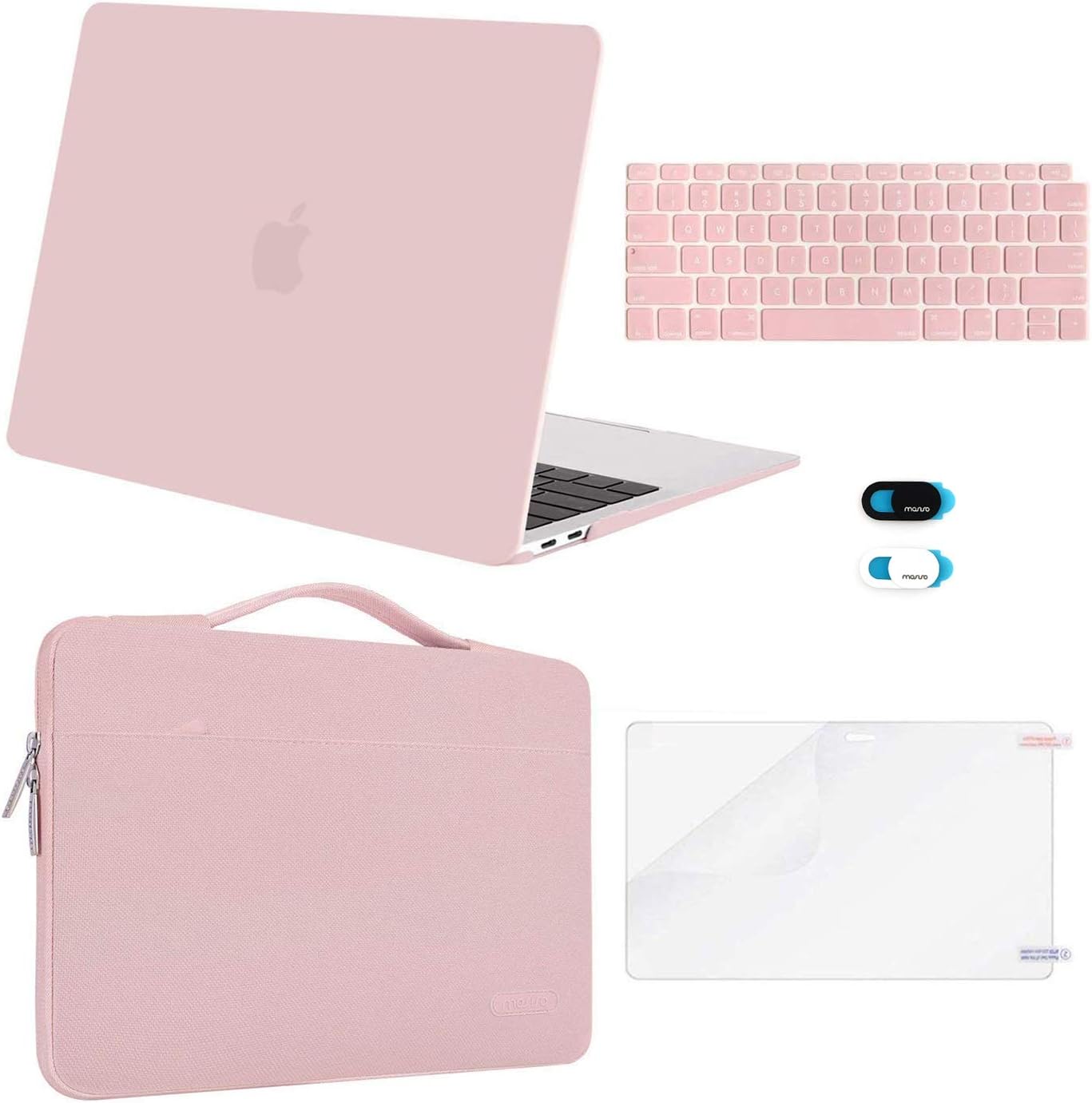 MOSISO MacBook Air 13 inch Case with Accessories in Rose Quartz