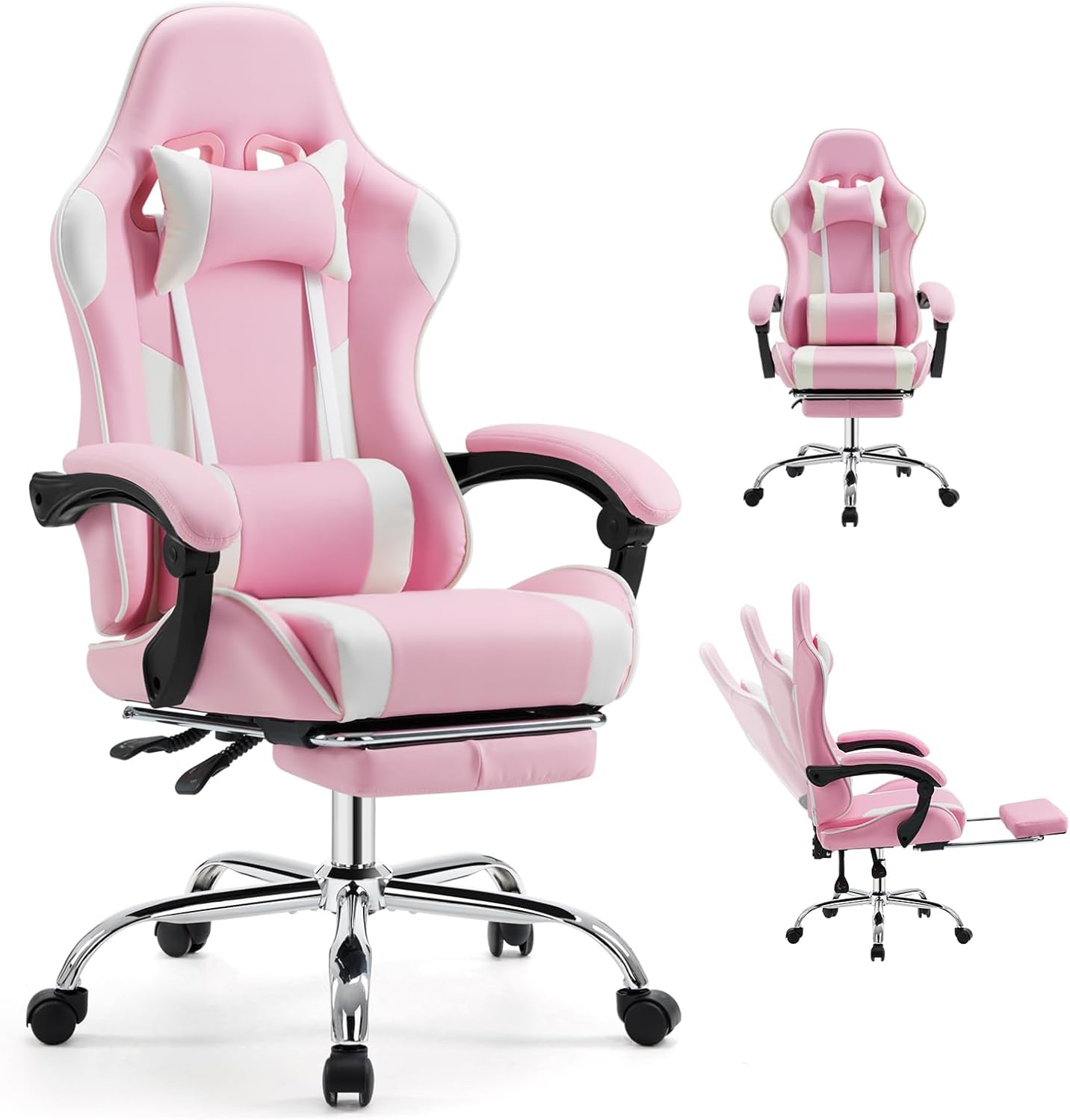 DUMOS Ergonomic Gaming Office Desk Chair with Footrest and Headrest