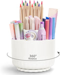 Desk Organizer Minimalist Modern Rotating Pen Holder - 5 Compartment