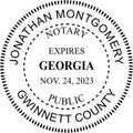 Georgia Round Notary Embosser - Official State Seal, Precise 1 5/8 in