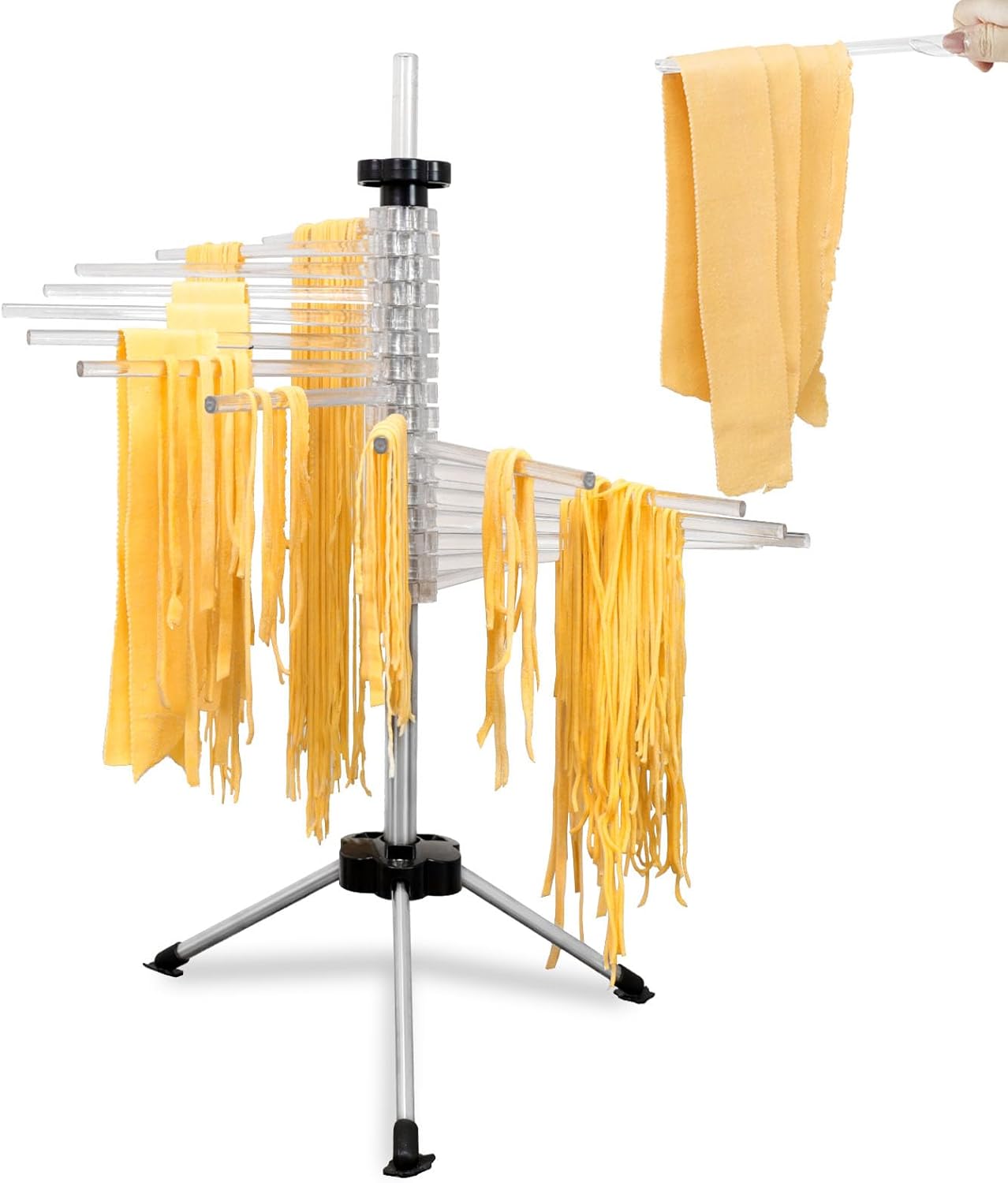 Collapsible 16 Rung Pasta Drying Rack - Easy Storage & Cleaning!