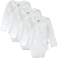 Unisex Baby 3-Pack Long Sleeve Side-Snap Kimono Bodysuits - Soft Shoes