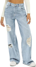 HDLTE Women Wide Leg Jeans High Waist Baggy Denim Pants Y2K