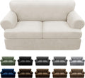 T Cushion Loveseat Slipcovers Leather Look Sofa Cover - Beige