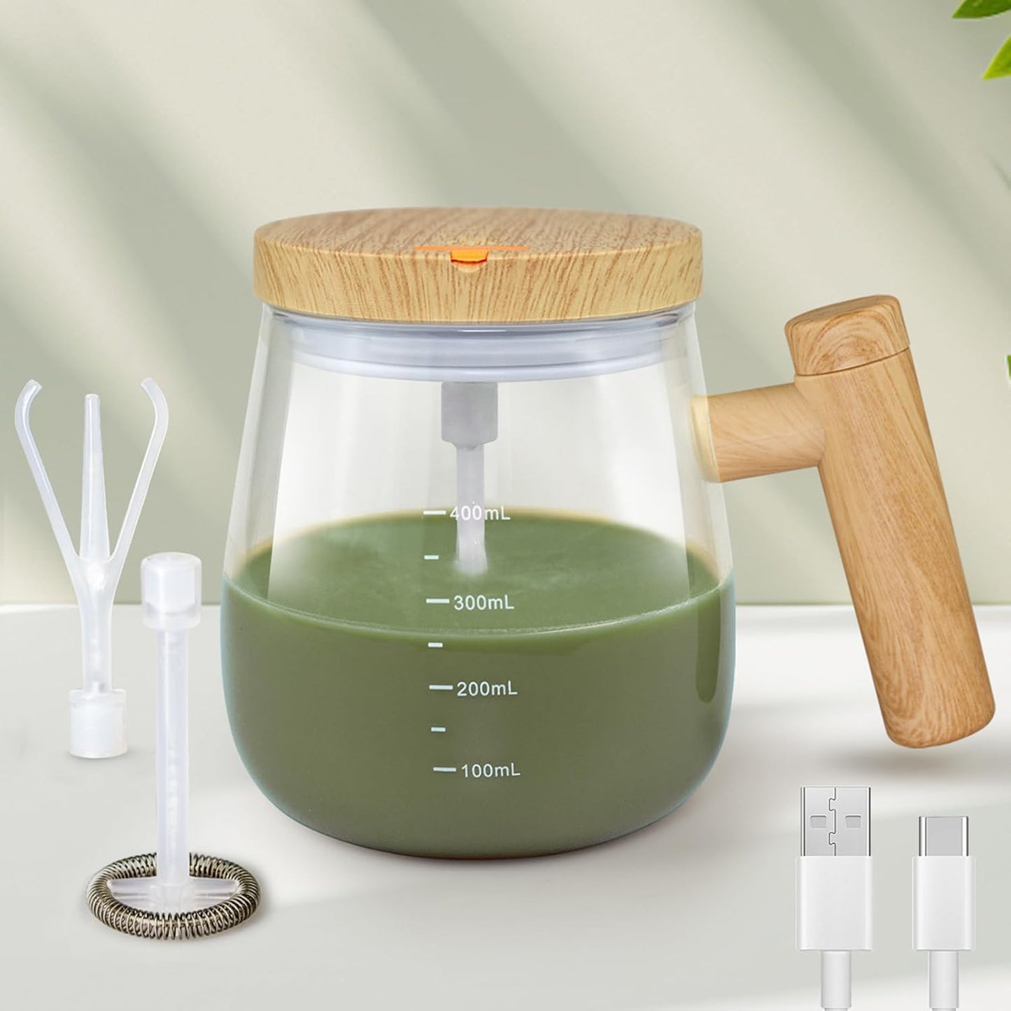 USB Rechargeable Self Stirring Mug - 400ML High Glass Cup
