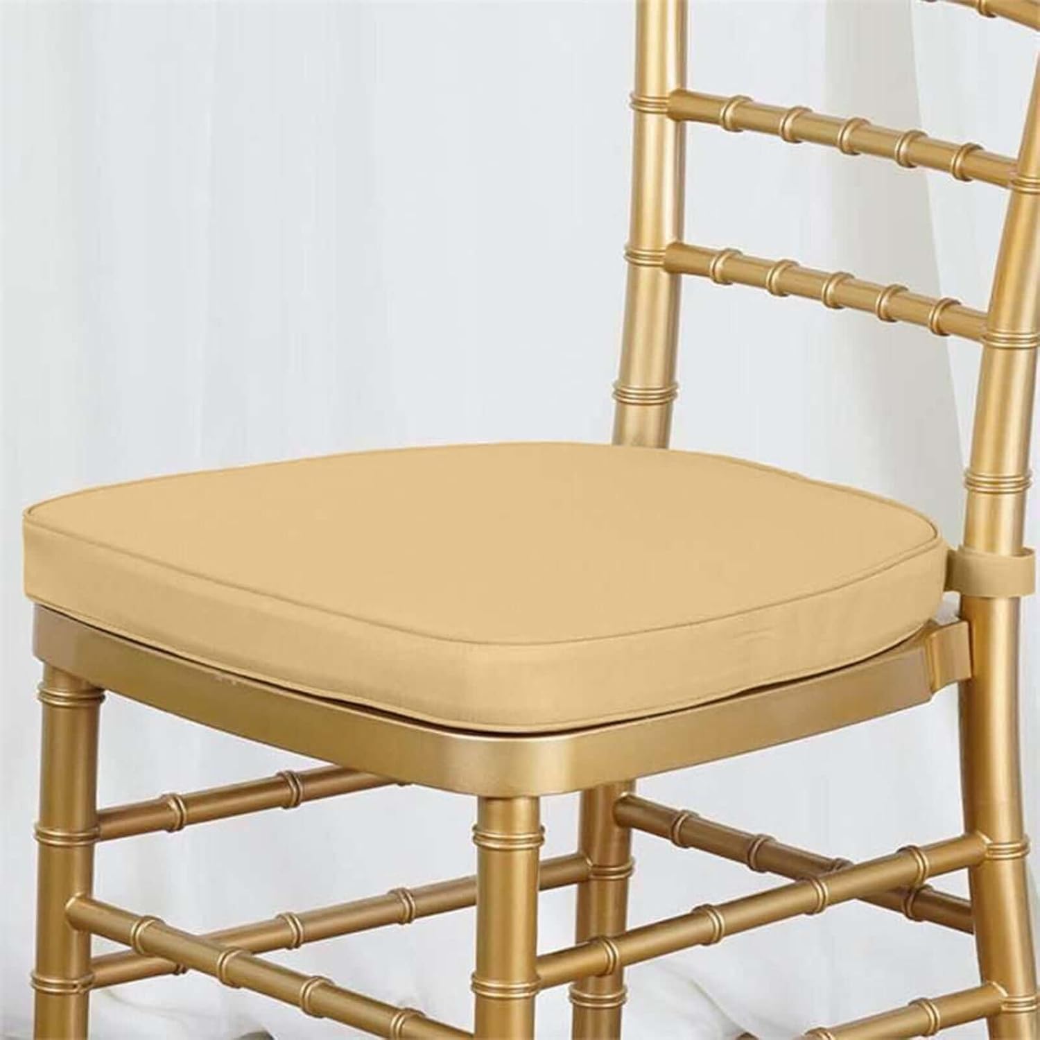 Champagne Chiavari Chair Cushion with Attachment Straps for Events
