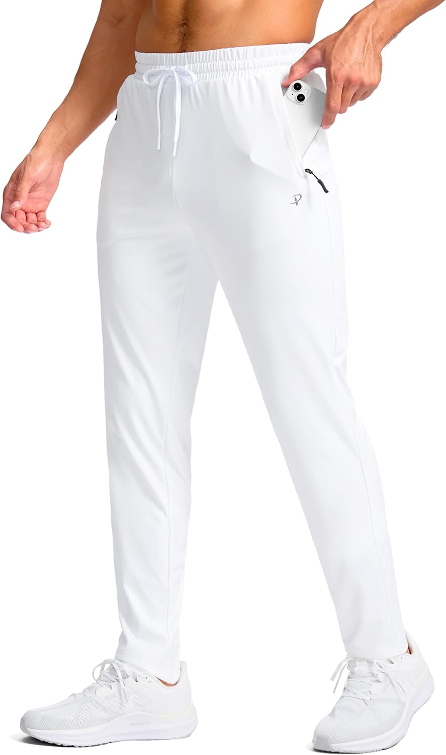 Pudolla Men's Tall Sweatpants with Zipper Pockets for Comfort