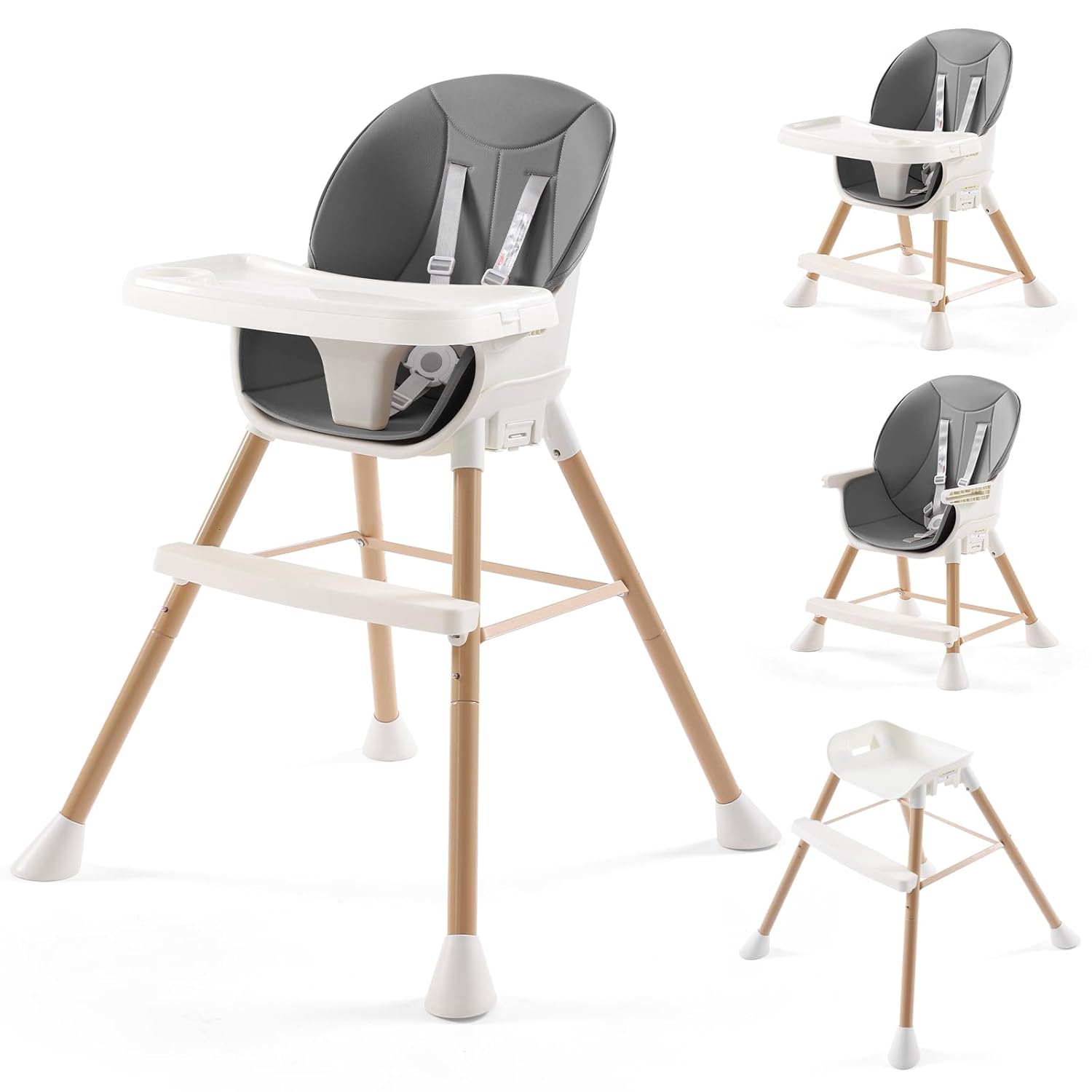6-in-1 Convertible High Chair for Babies & Toddlers, Dark Gray