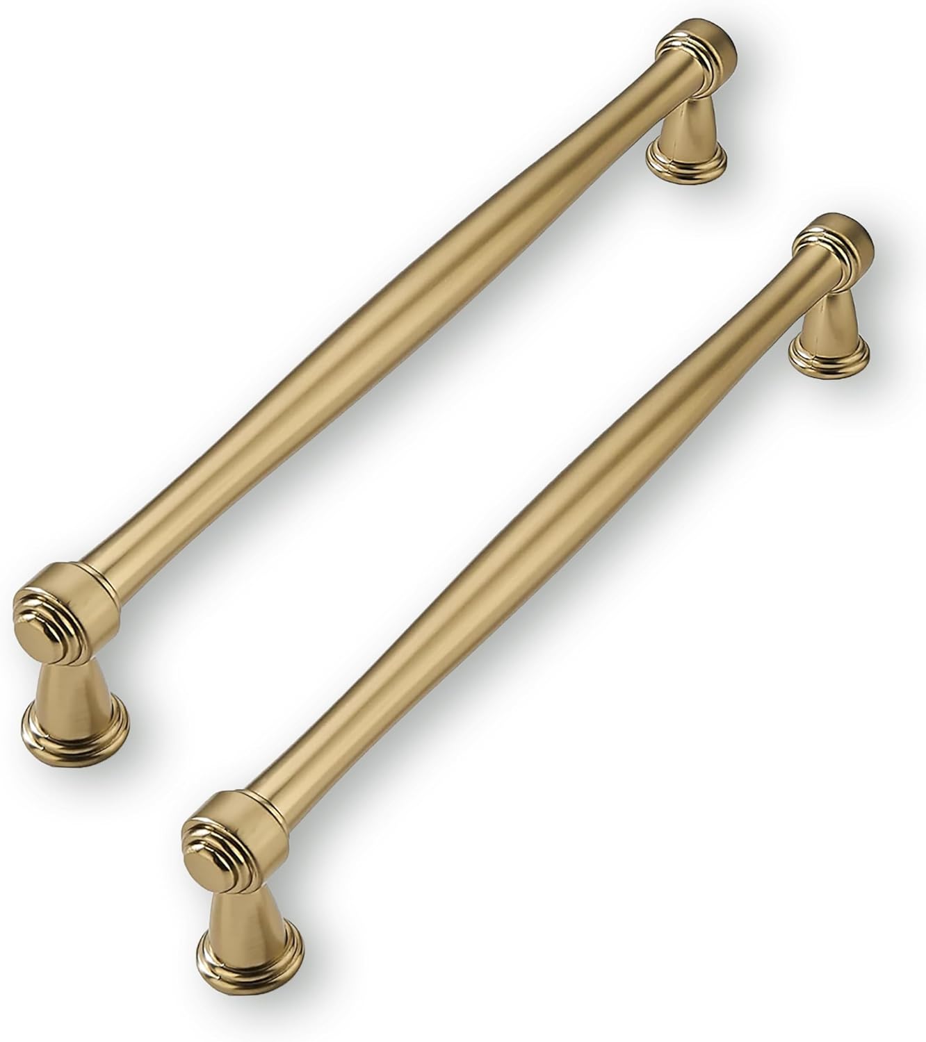 Solid Heavy Duty 10 Pack 8 Inch Brushed Brass Cabinet Pulls