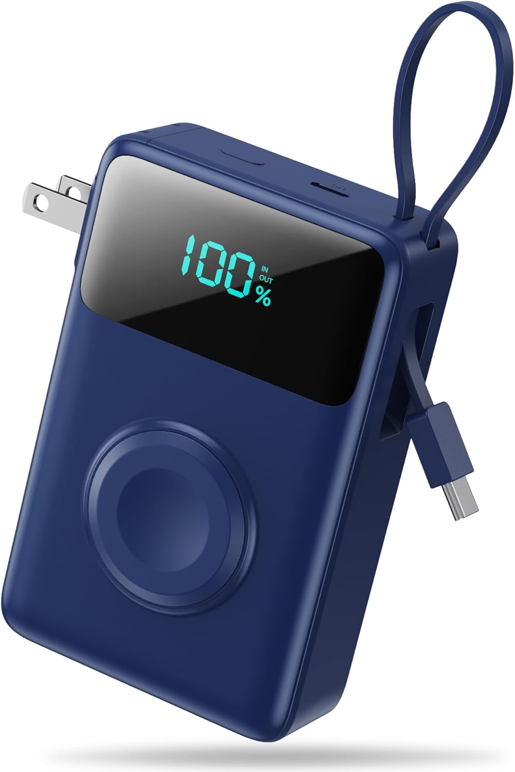 4-in-1 Portable Charger with Wall Plug and USB-C Cables