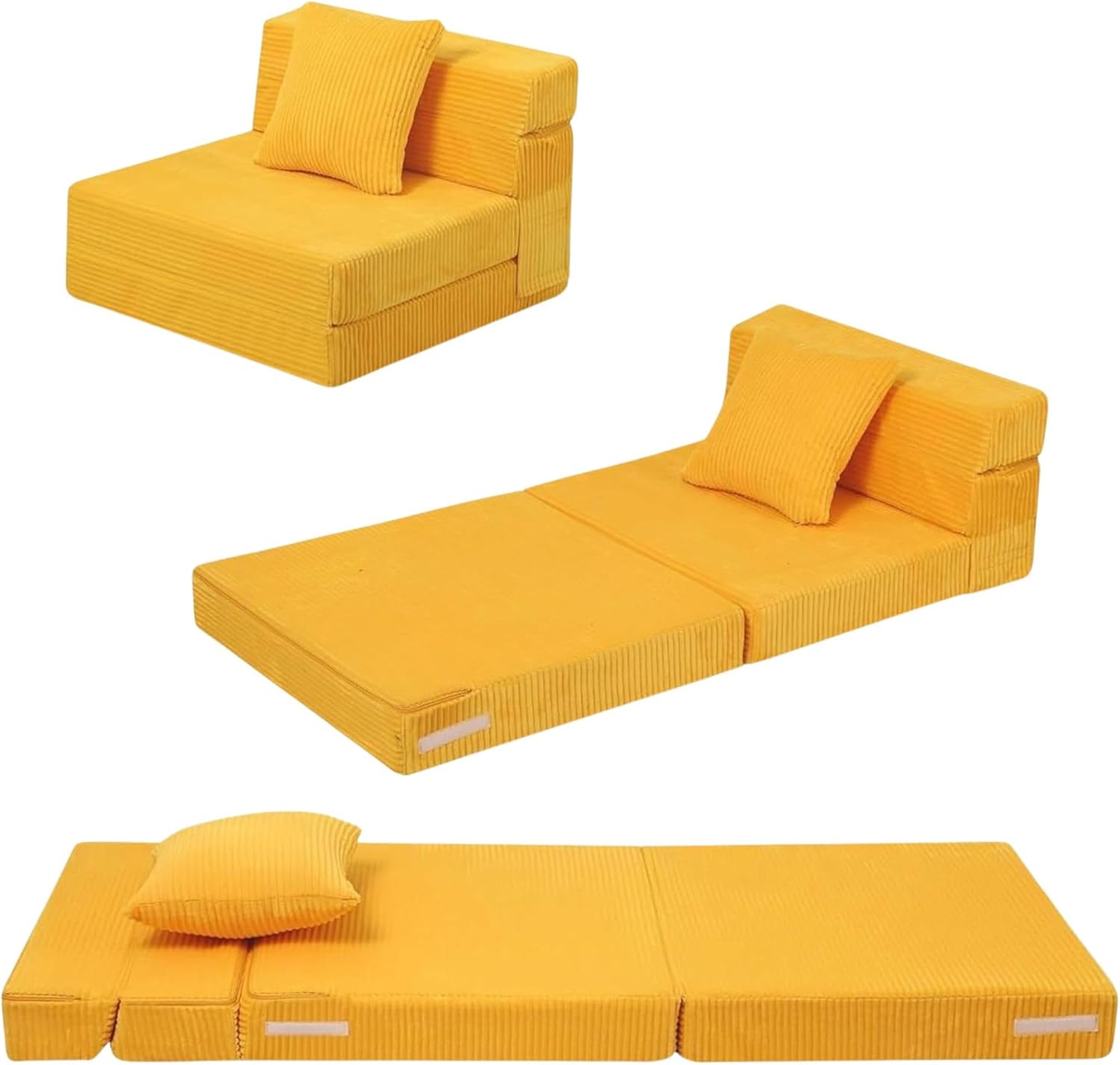 MeMoreCool Folding Sofa Bed for Kids - Cozy Corduroy Futon Chair