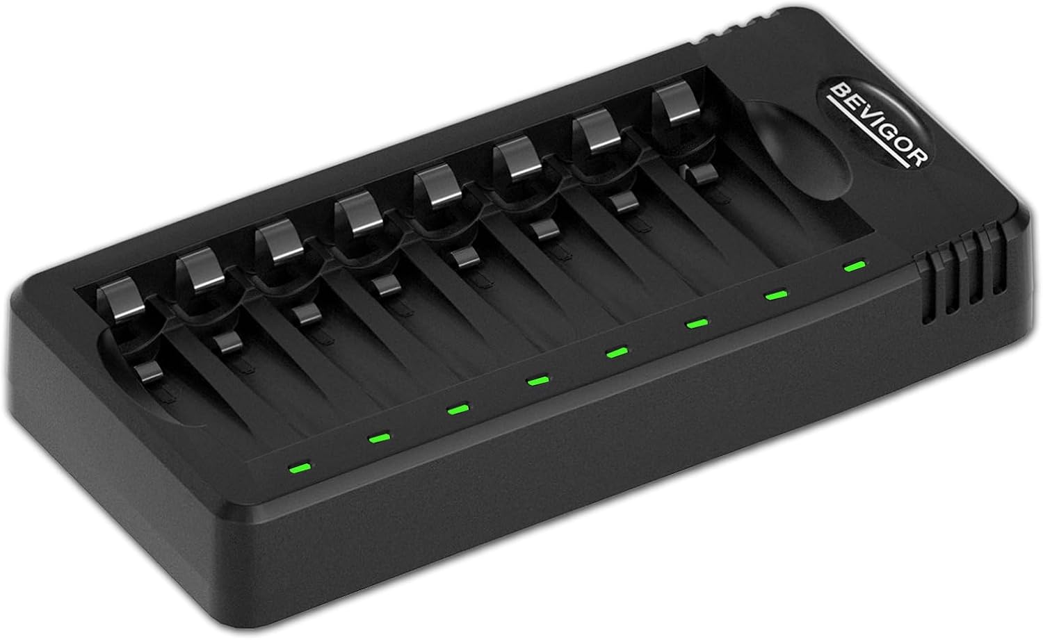 BEVIGOR 8 Bay AA AAA Charger, High Speed USB Charging