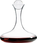 Large Wine Decanter with Wide Base and Crystal Stopper