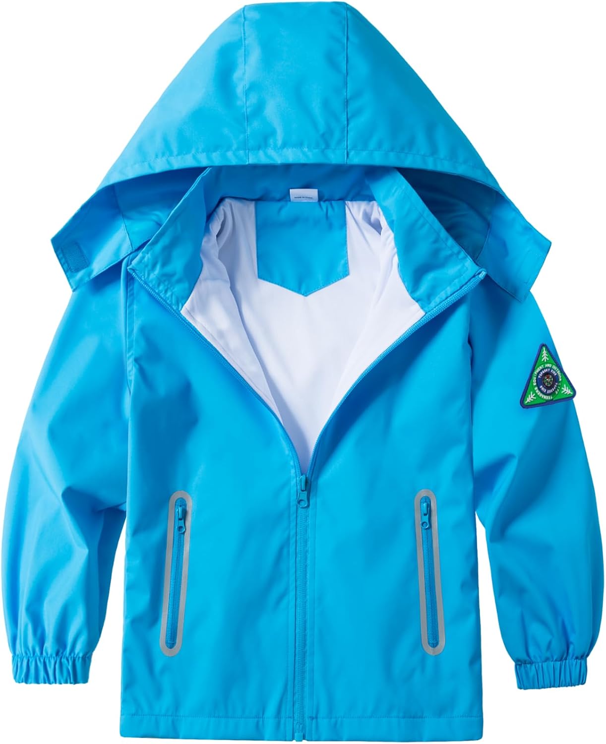 Boys Rain Jacket with Detachable Hood for Active Kids