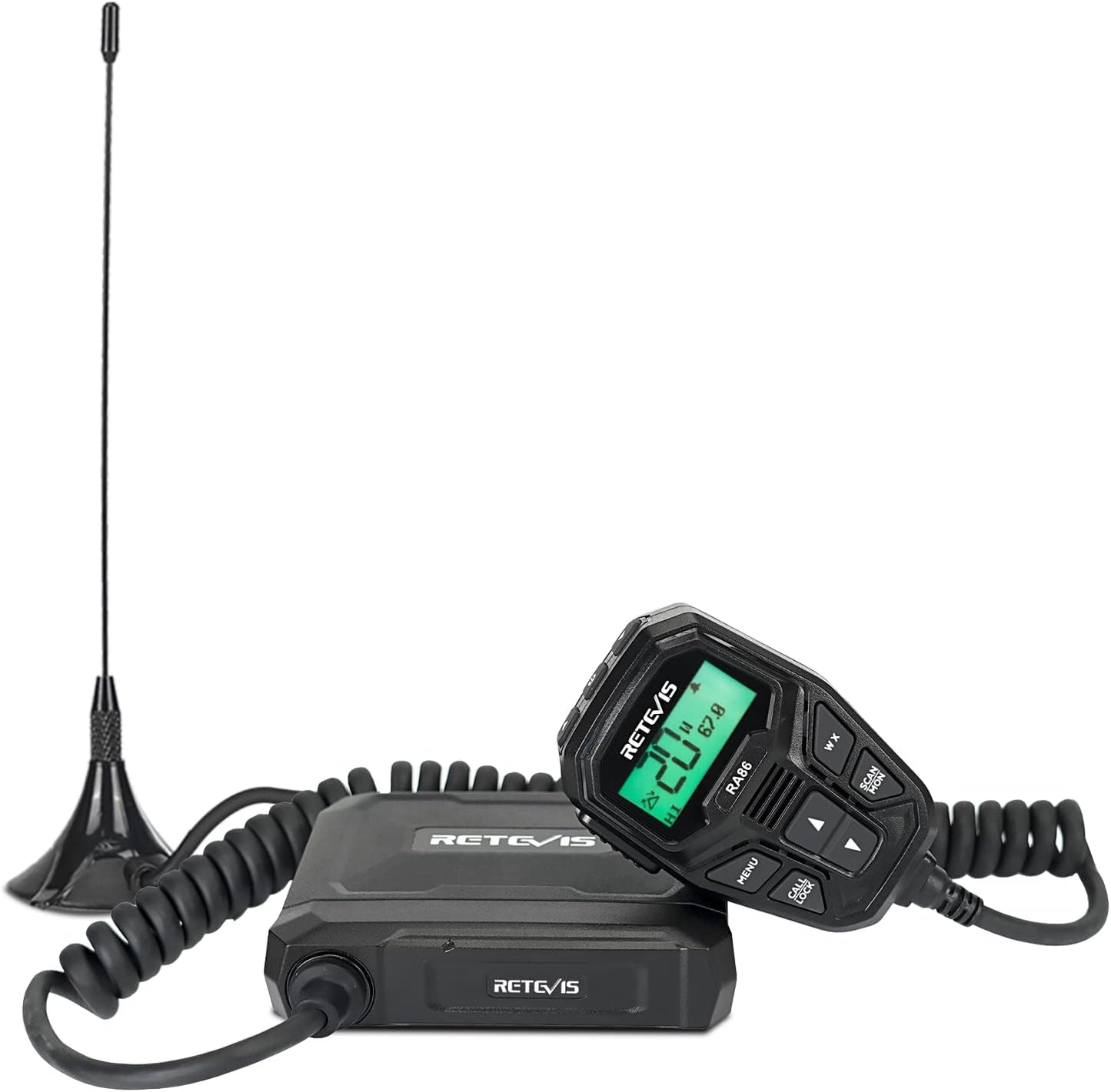 Retevis RA86 GMRS Mobile Radio with Gain Antenna for Offroad