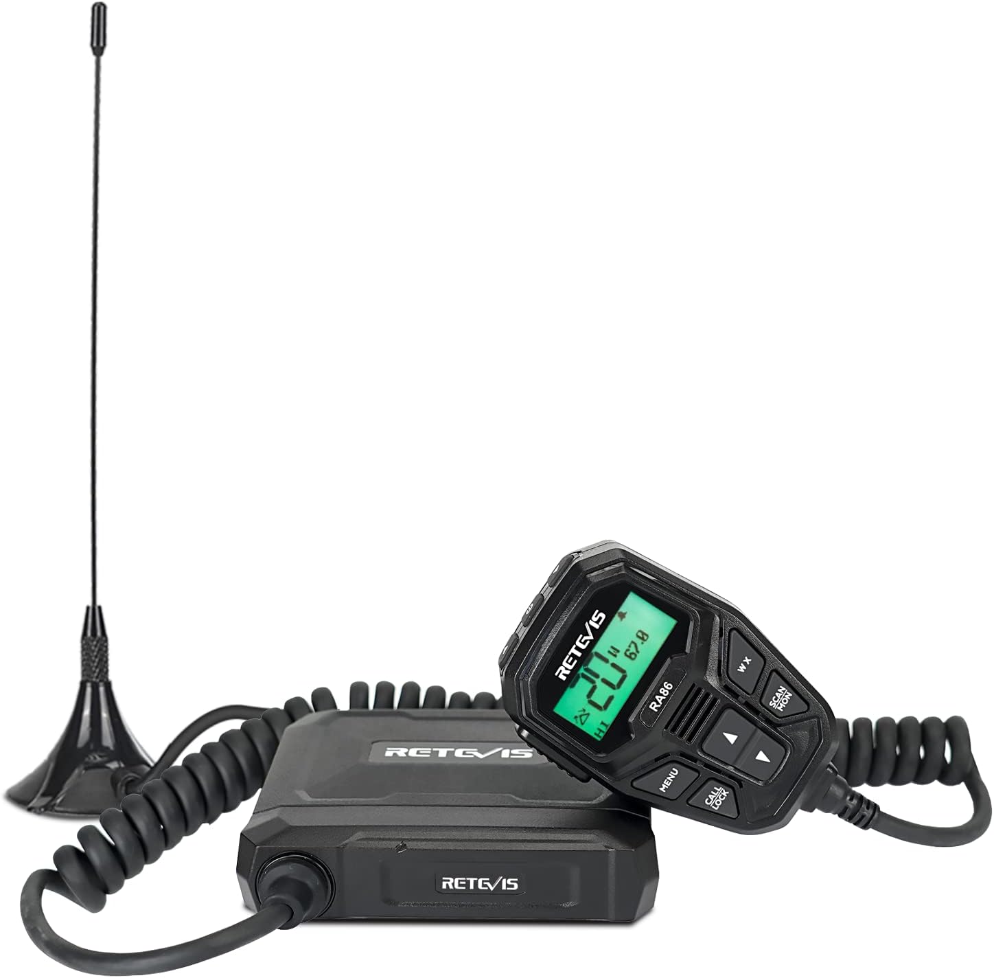 Retevis RA86 GMRS Mobile Radio with Gain Antenna for Offroad