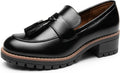 Womens Slip On Platform Chunky Penny Loafers - Dressy Work Shoes
