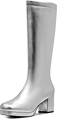 CYNLLIO Mid Calf Boots for Women with Chunky High Heels