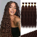 12A #4 Chocolate Brown Human Braiding Hair for Boho Braids - Soft