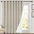 PrinceDeco Linen Blackout Curtains for Sliding Glass Doors
