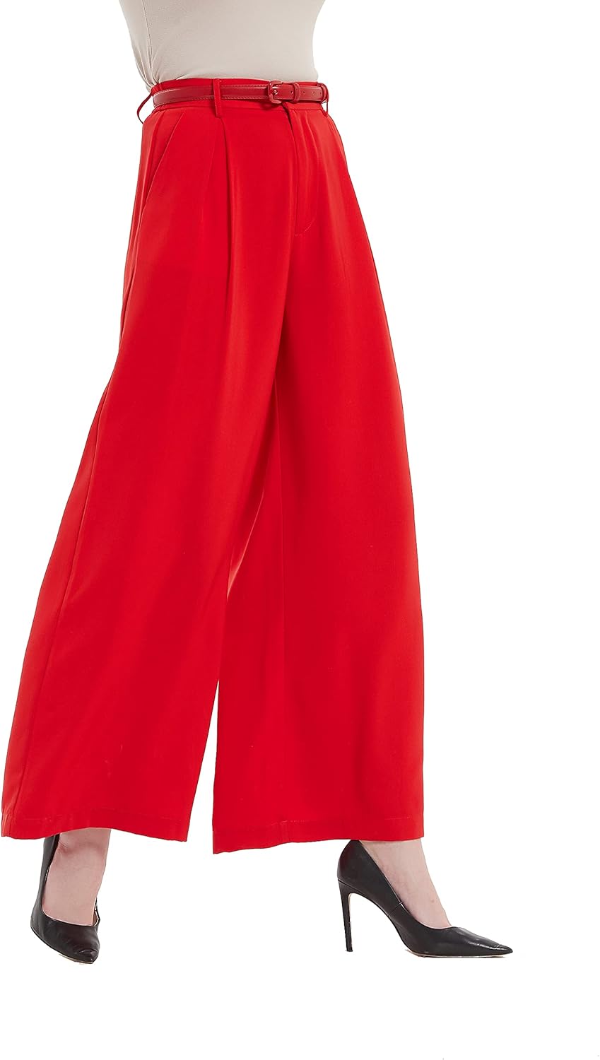 Tronjori Women High Waist Casual Wide Leg Palazzo Pants Review