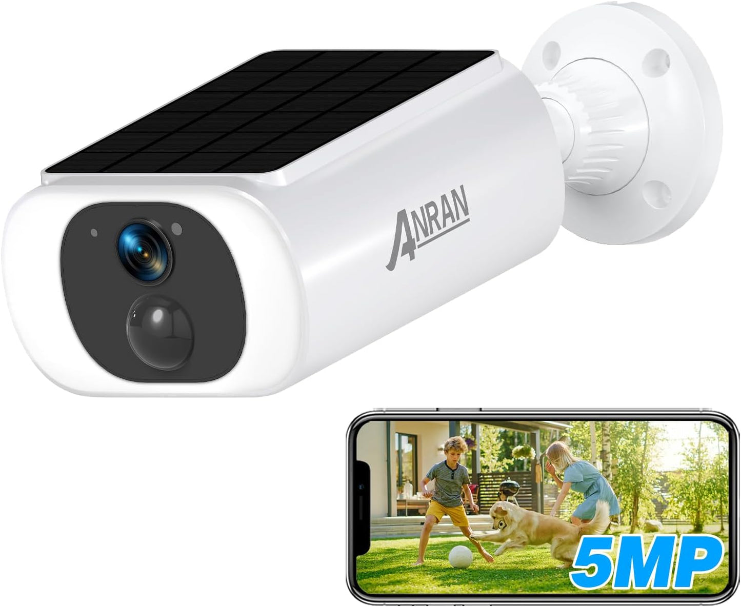 5MP Solar Security Camera Outdoor with Color Night Vision