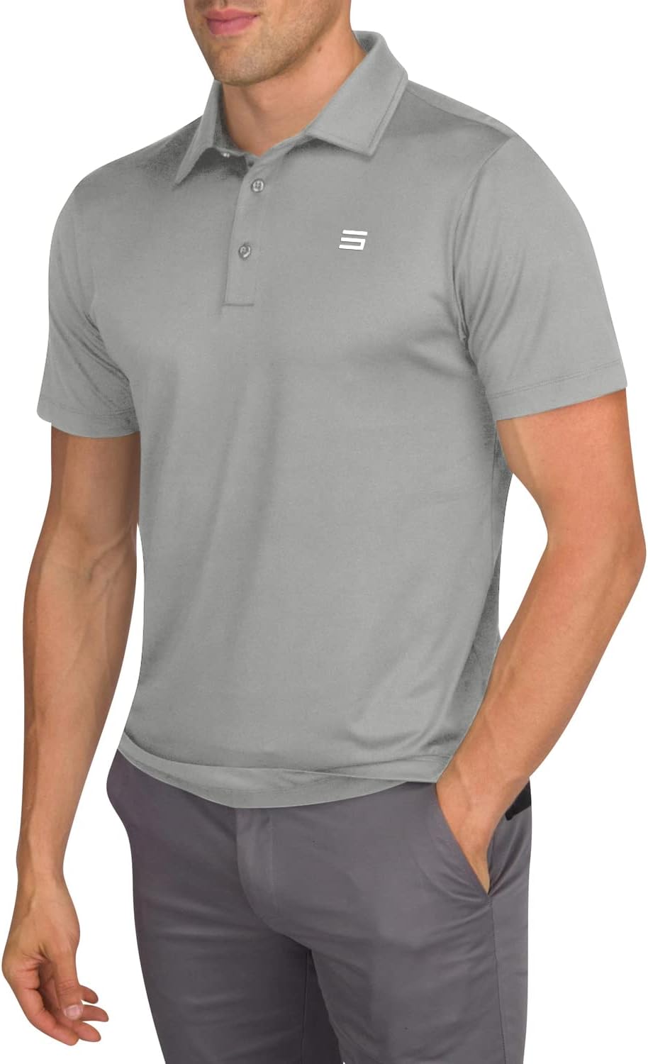 Mens Untucked Golf Polo Shirts - Quick Dry, 4-Way Stretch Fabric