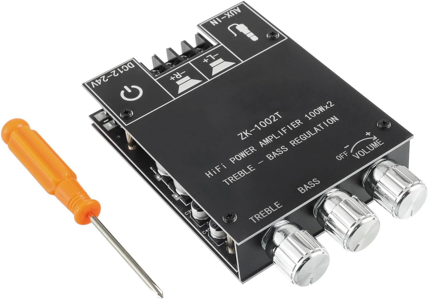 Wireless Stereo Amp Board, 100Wx2, Treble/Bass Control