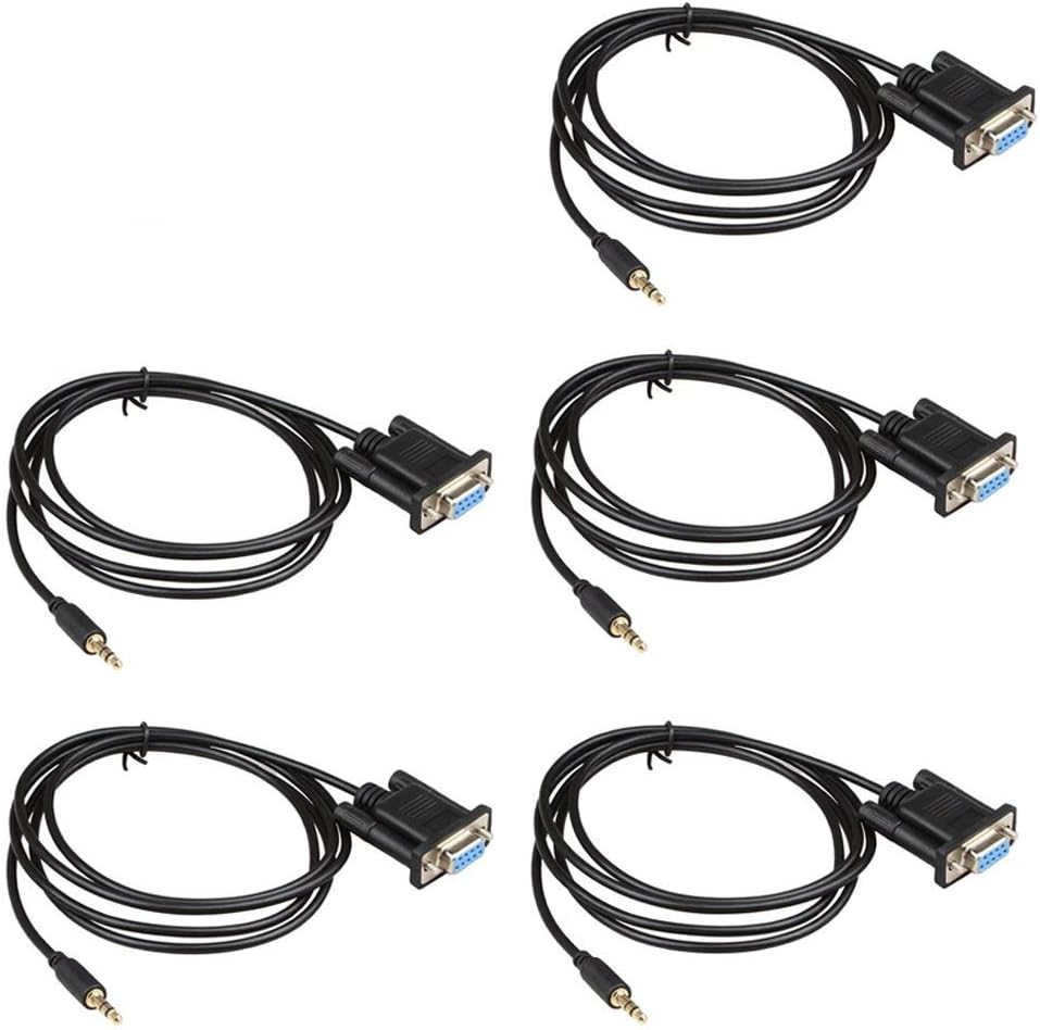 5Pack DB9Pin Female to DC3.5mm Serial Cable for Versatile Use